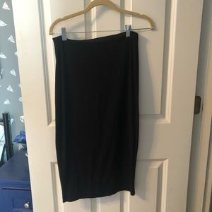 Black midi bodycon skirt